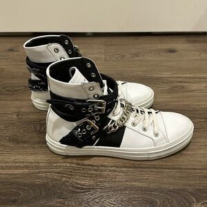 🚫SOLD🚫Men’s Amiri White/Black Leather Bandana Sunset Lace High Top Sneakers